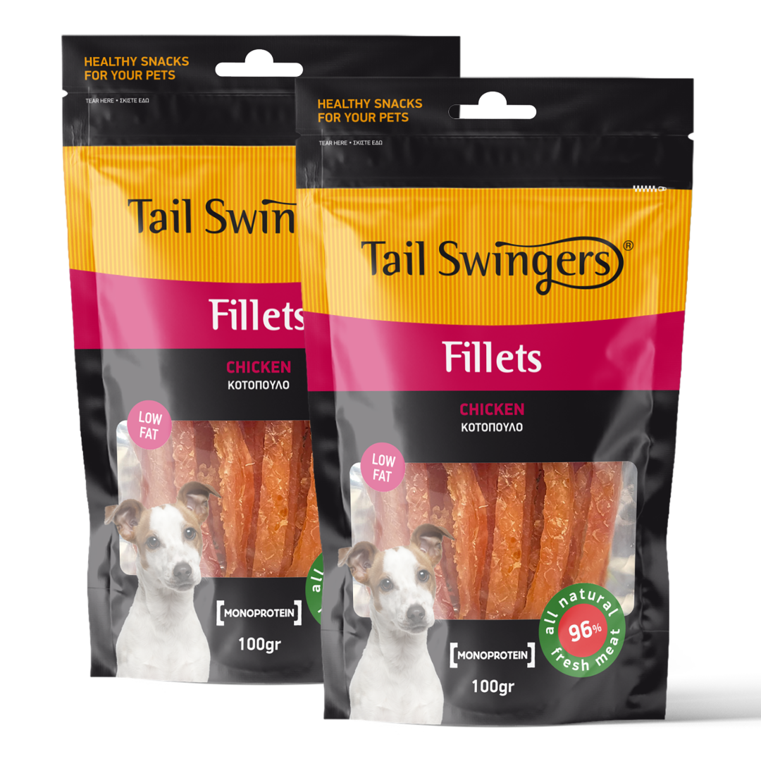 Tail Swingers For Dogs Soft Chicken Fillets Slices (pack of 2)